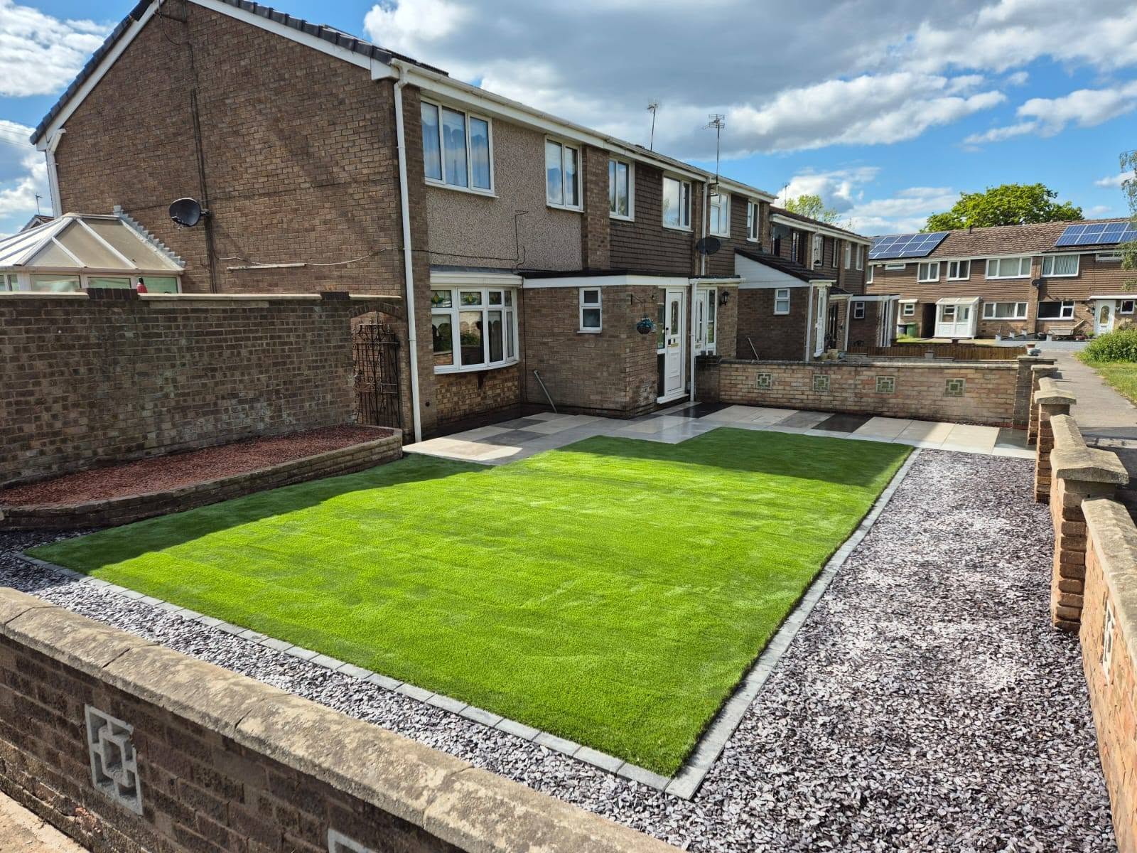 Completed exterior landscaping project