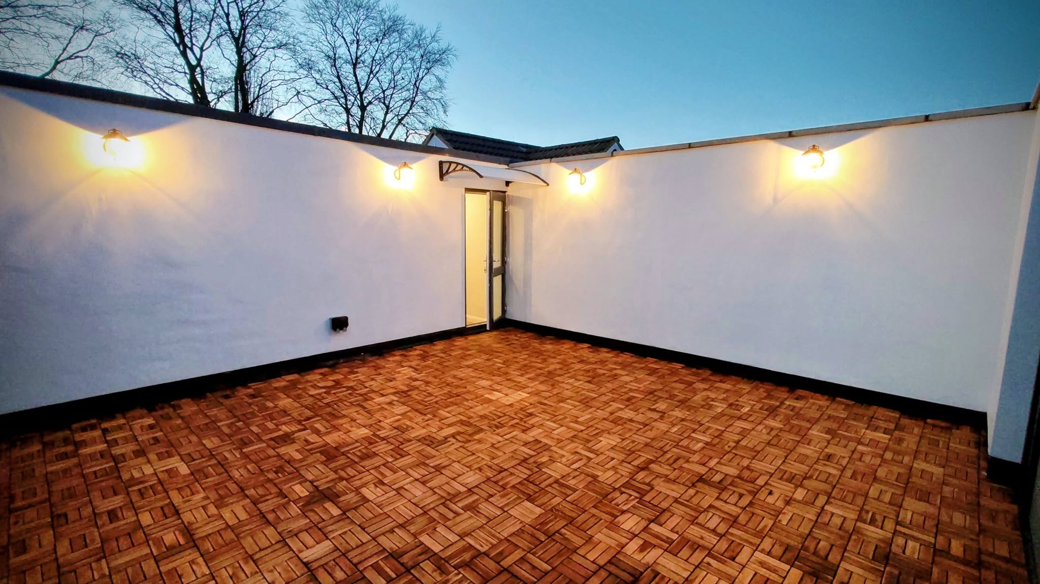Rendered exterior courtyard